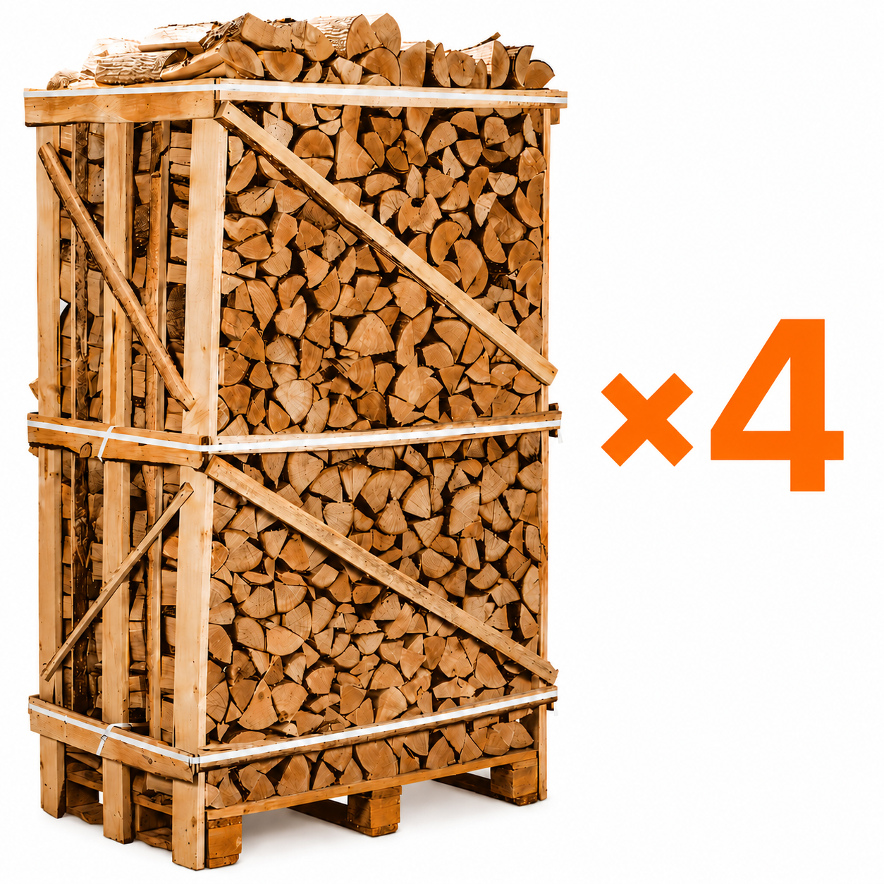 04 pallets Haardhout mix 1,8 kuub - Eik Beuk - 25 cm