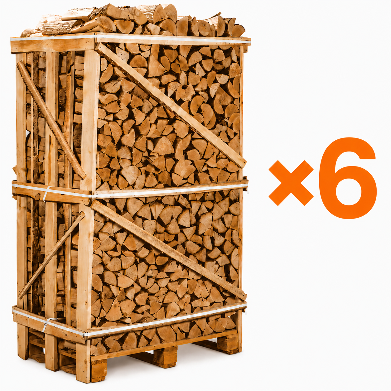06 pallets Haardhout mix 1,8 kuub - Eik Beuk - 25 cm