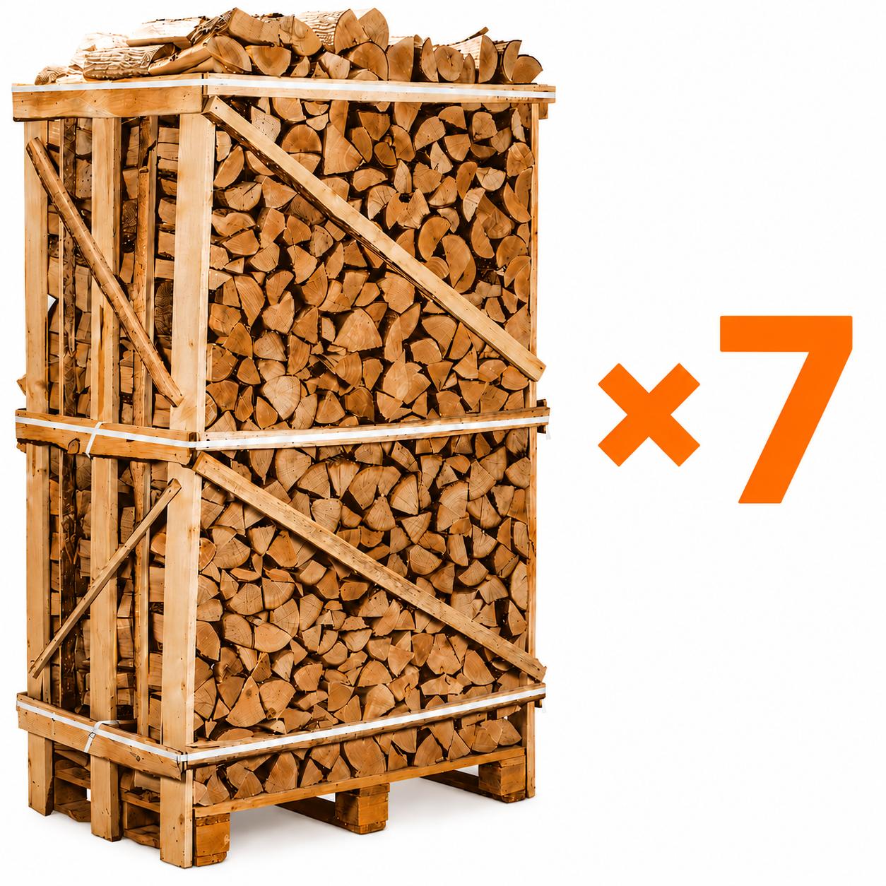 07 pallets Haardhout mix 1,8 kuub - Eik Beuk - 25 cm